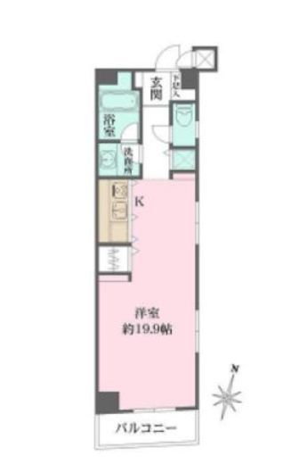 グレンパーク神楽坂　502号室　間取り