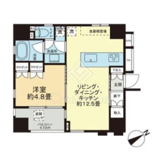 ワザック日本橋　601号室　間取り
