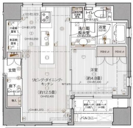 ワザック日本橋　702号室　間取り