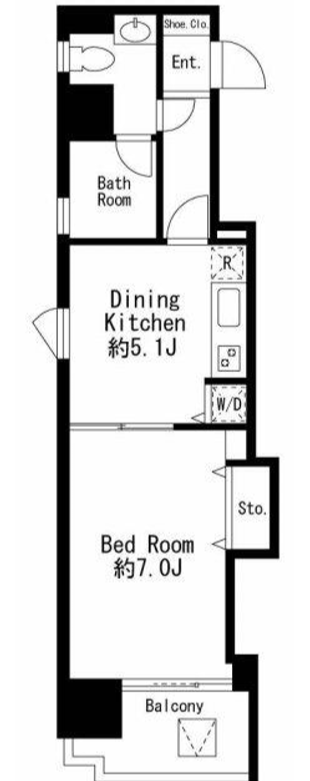 プライムアーバン日本橋茅場町　811号室　間取り