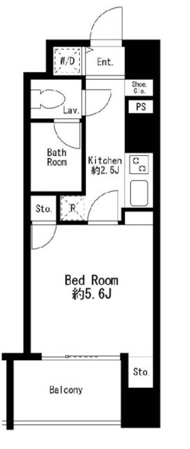 プライムアーバン日本橋茅場町　1304号室　間取り