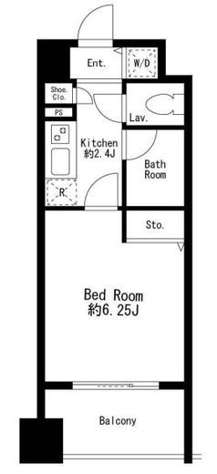 プライムアーバン日本橋茅場町　1406号室　間取り