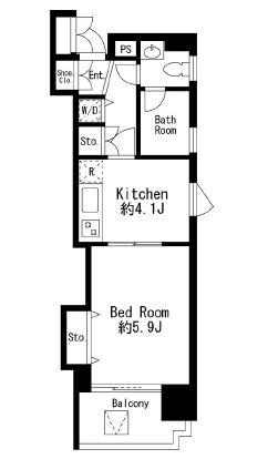 プライムアーバン日本橋茅場町　610号室　間取り