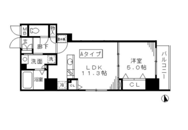 ラフィーネ日本橋　201号室　間取り