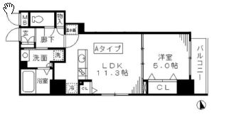 ラフィーネ日本橋　801号室　間取り