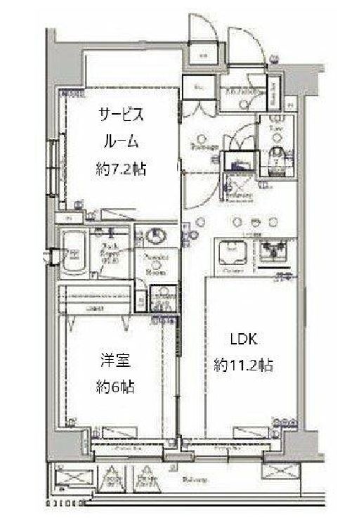 ジーベック人形町エグゼ　6F号室　間取り