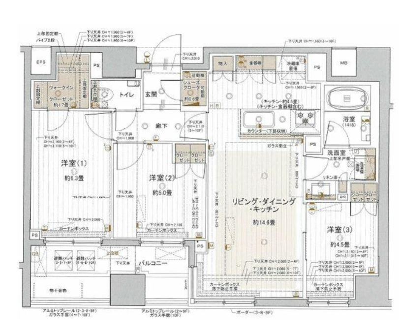 グラウス日本橋小網町　702号室　間取り