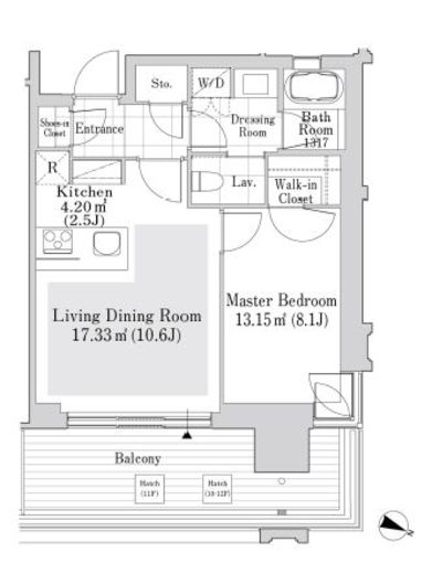 六本木グランドタワーレジデンス　1101号室　間取り