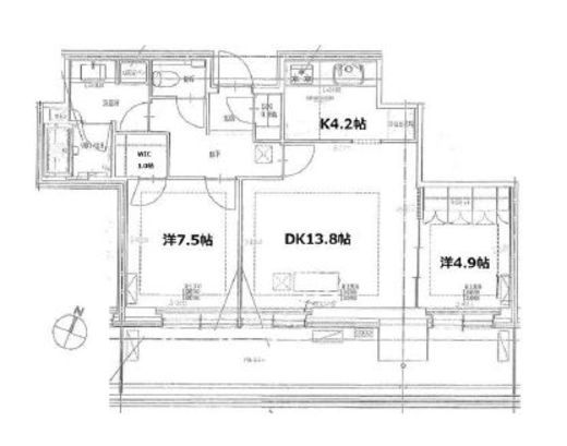 六本木グランドタワーレジデンス　1205号室　間取り