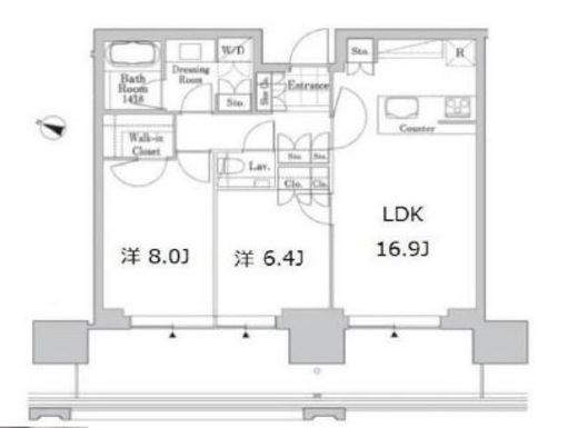 六本木グランドタワーレジデンス　1208号室　間取り