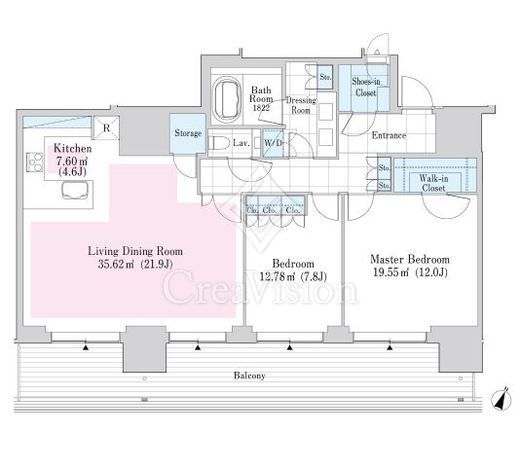 六本木グランドタワーレジデンス　2103号室　間取り