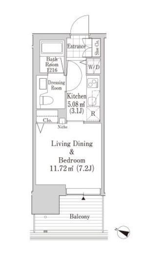 六本木グランドタワーレジデンス　316号室　間取り