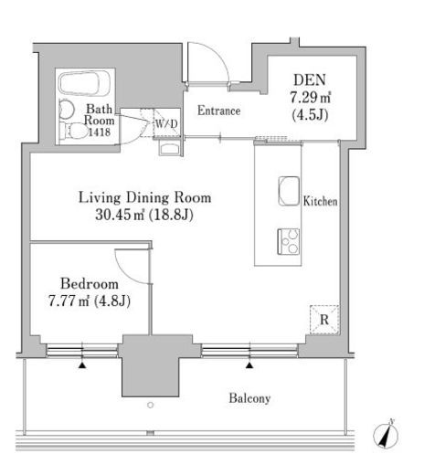 六本木グランドタワーレジデンス　705号室　間取り