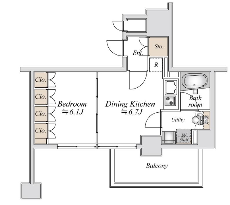 ドゥーエ日本橋　304号室　間取り