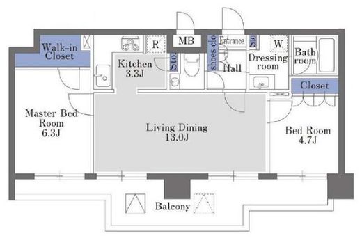 ドゥーエ日本橋　1002号室　間取り