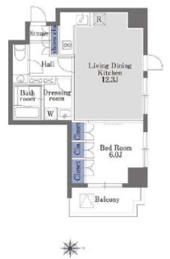 ドゥーエ日本橋　306号室　間取り