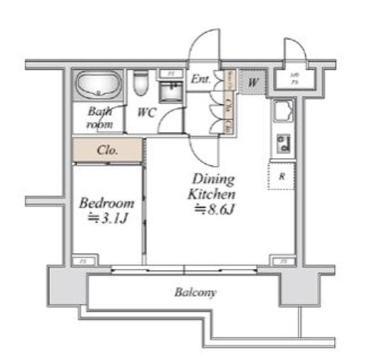 ドゥーエ日本橋　802号室　間取り
