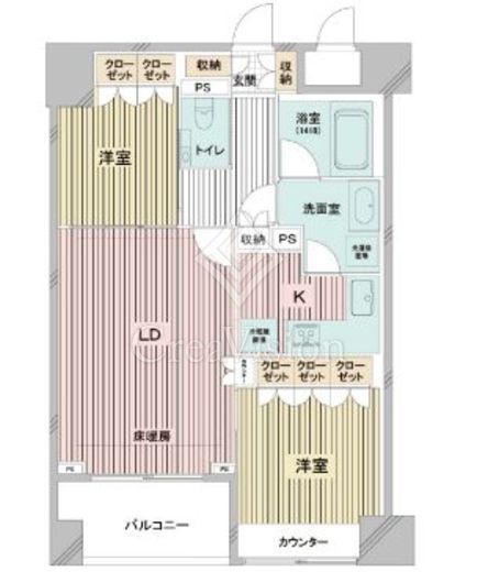 ドゥーエ日本橋　1205号室　間取り