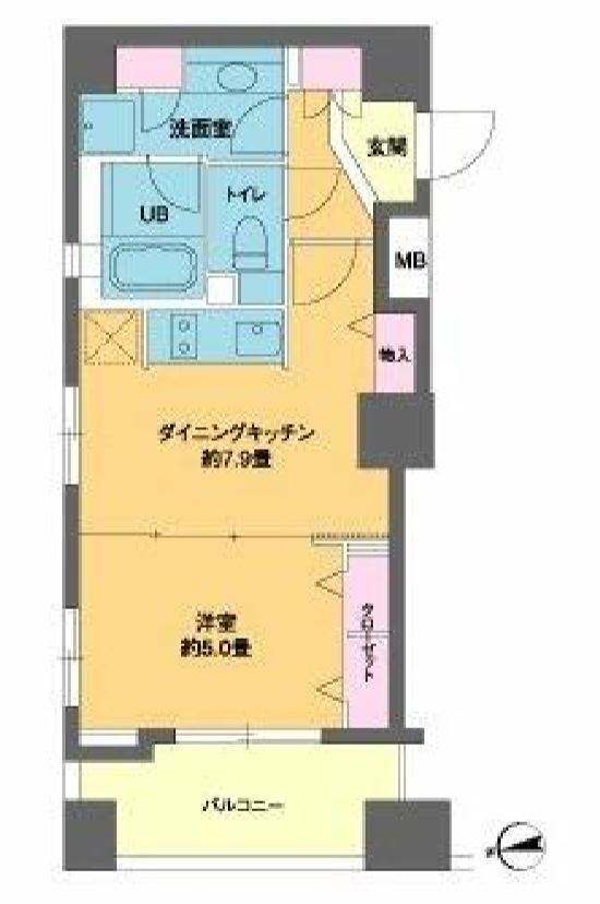 カスタリア高輪台　601号室　間取り