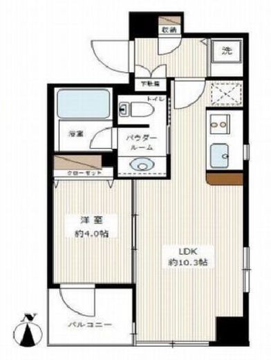 カスタリア高輪台　504号室　間取り
