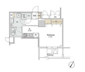 カスタリア人形町3　407号室　間取り