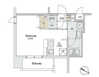 カスタリア人形町3　906号室　間取り