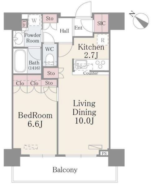 ルミレイス豊洲　1612号室　間取り
