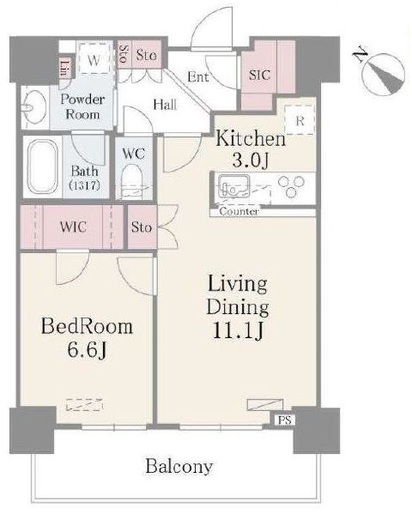 ルミレイス豊洲　1501号室　間取り