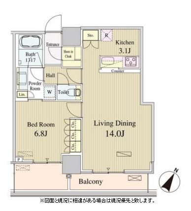 ルミレイス豊洲　1609号室　間取り