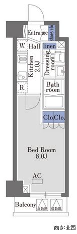 ヴァンヴェール日本橋　402号室　間取り