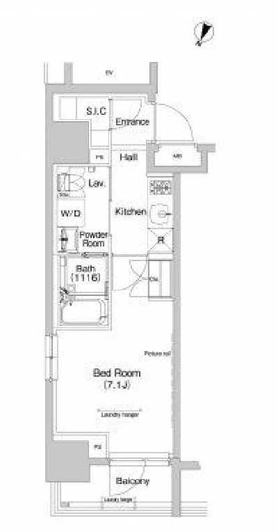 プラウドフラット三越前　701号室　間取り