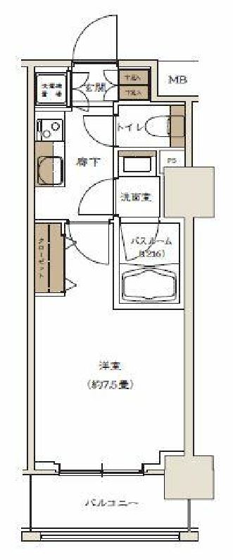 キュロコ日本橋　408号室　間取り