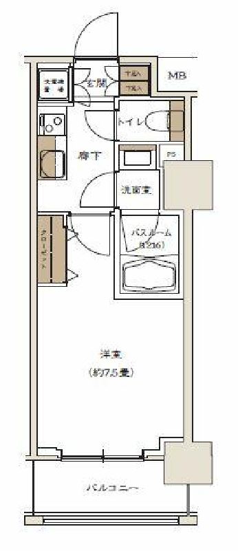 キュロコ日本橋　510号室　間取り