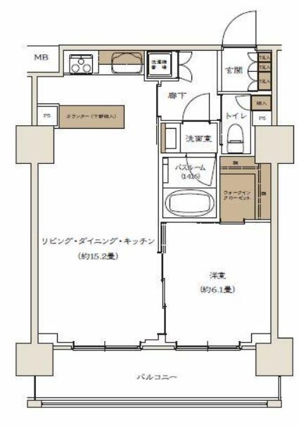 キュロコ日本橋　1206号室　間取り