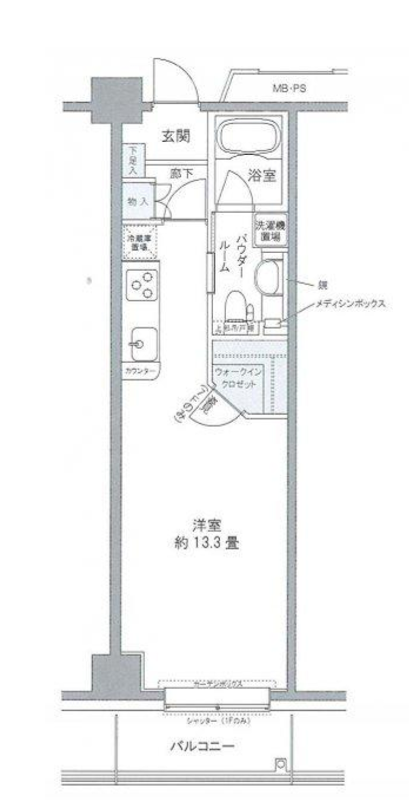 プライムアーバン豊洲　716号室　間取り