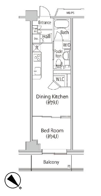 プライムアーバン豊洲　424号室　間取り