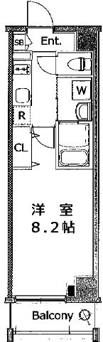 クレヴィスタ門前仲町グラン　802号室　間取り