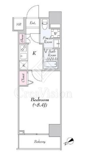 ログ永代橋　605号室　間取り