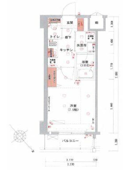 ハーモニーレジデンス門前仲町　1202号室　間取り