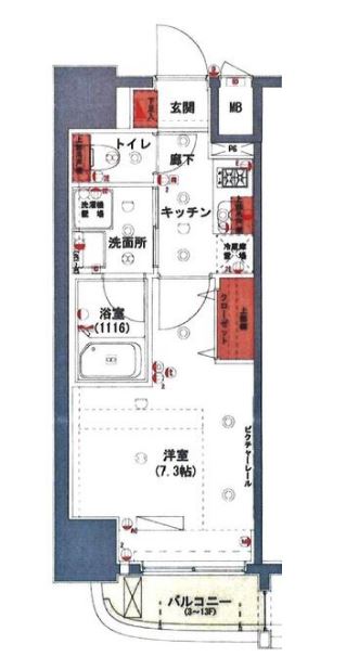 ハーモニーレジデンス門前仲町　1005号室　間取り
