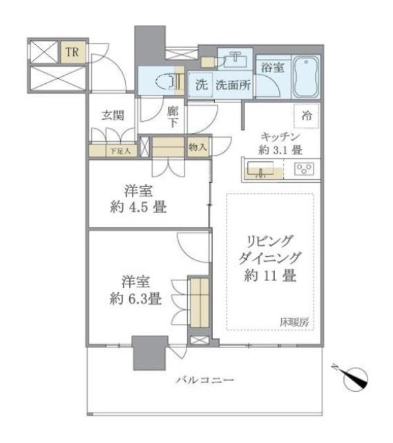ブリリア有明シティタワー　2807号室　間取り