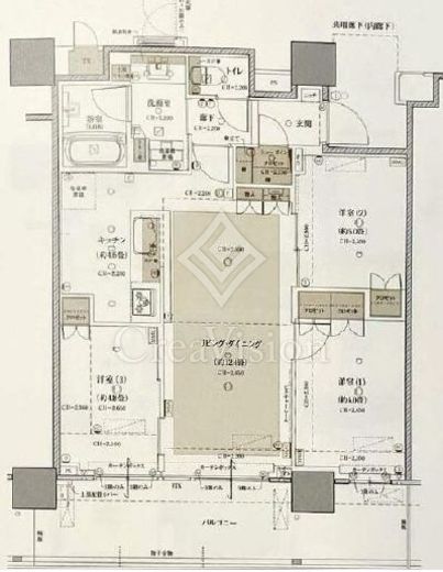 ブリリア有明シティタワー　29F6号室　間取り