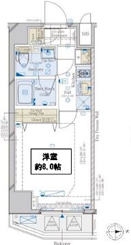 コンシェリア東京 AQUA VERT　206号室　間取り