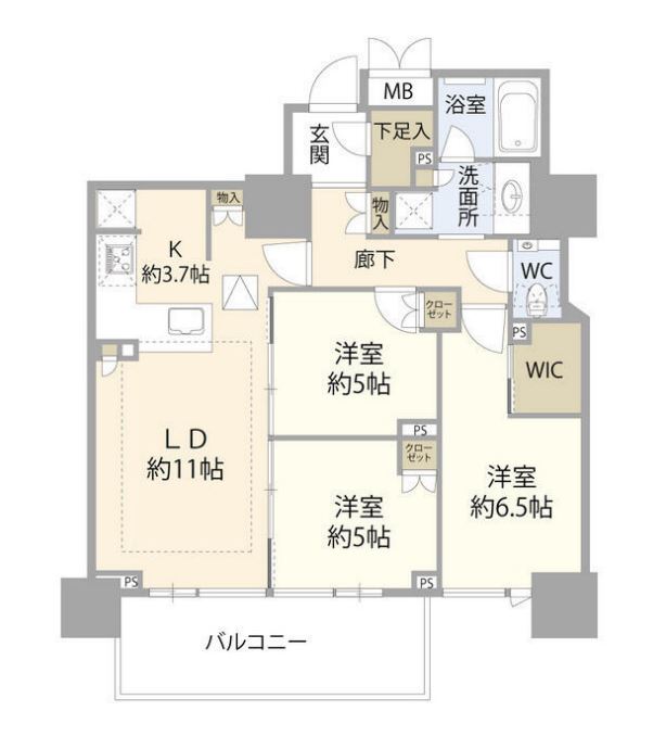 ベイサイドタワー晴海　6F号室　間取り