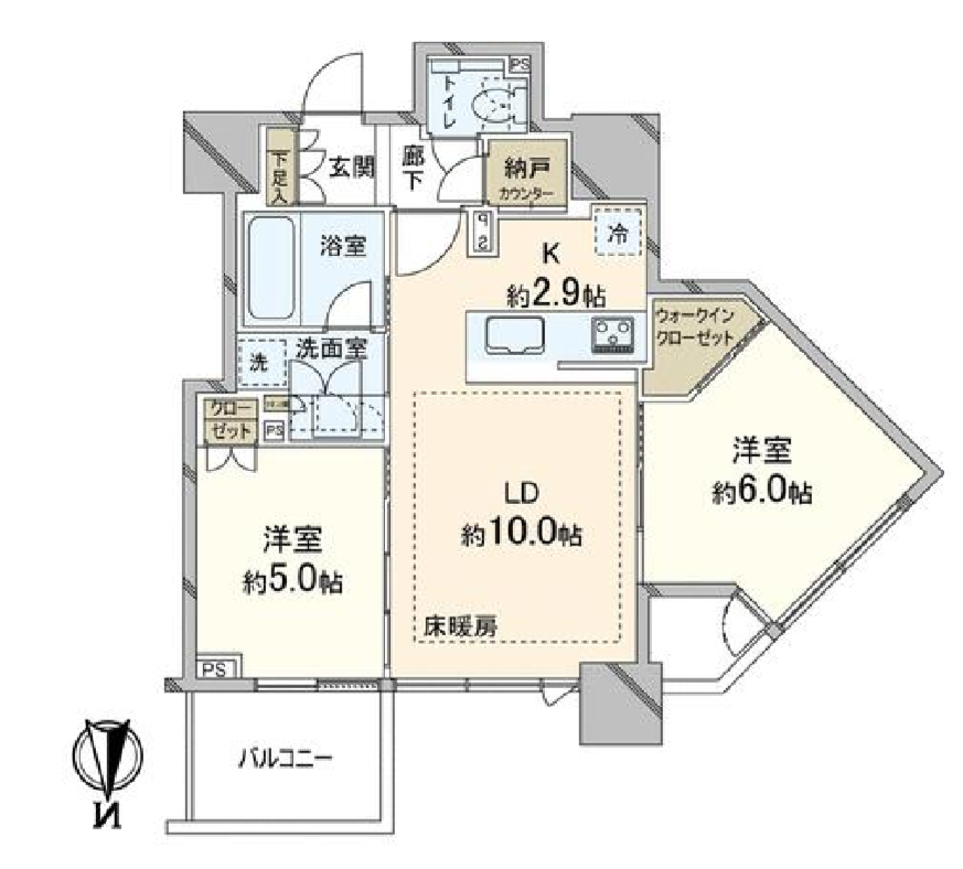ベイサイドタワー晴海　20F号室　間取り