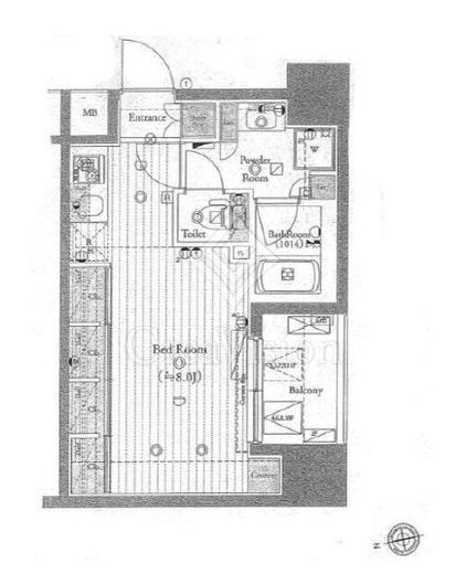ログ東日本橋　1002号室　間取り