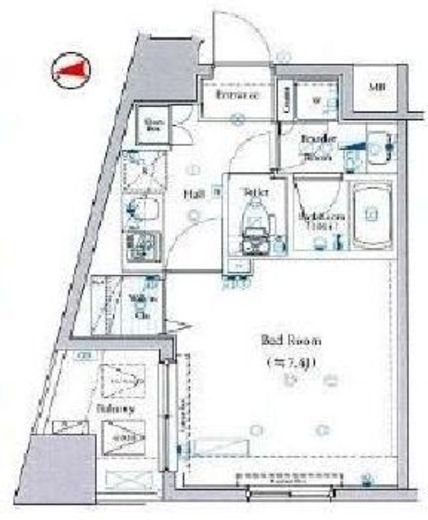 ログ東日本橋　1101号室　間取り