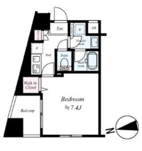 ログ東日本橋　801号室　間取り