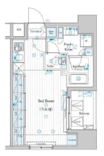 ログ東日本橋　802号室　間取り