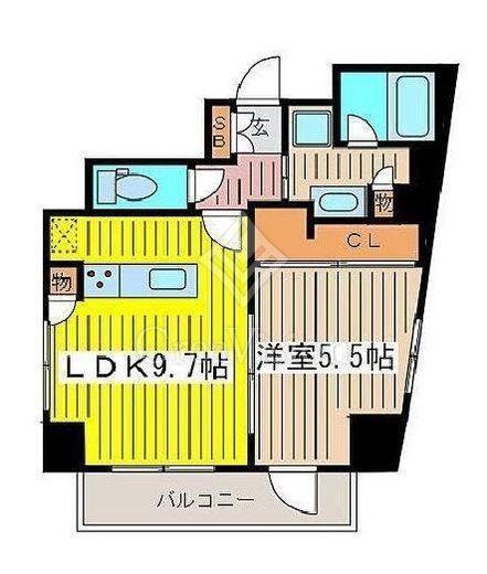 ログ東日本橋　903号室　間取り